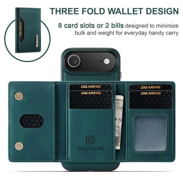 DG.MING M2 Series Mobilskal till iPhone Air PU + PC + TPU - Grön