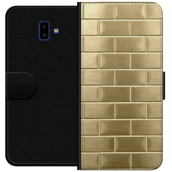 Pungcover til Samsung Galaxy J6+ med Gyldne Mursten