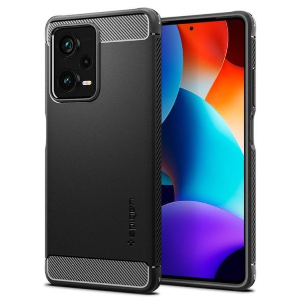 Spigen Xiaomi Redmi Note 12 Plus -puhelimen suojakuori Rugged Armor - Musta