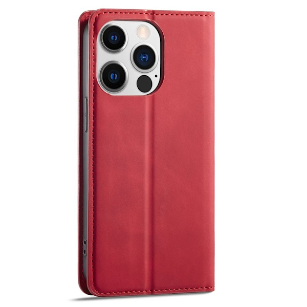 FORWENW iPhone 15 Pro Plånboksfodral i Konstläder - Röd