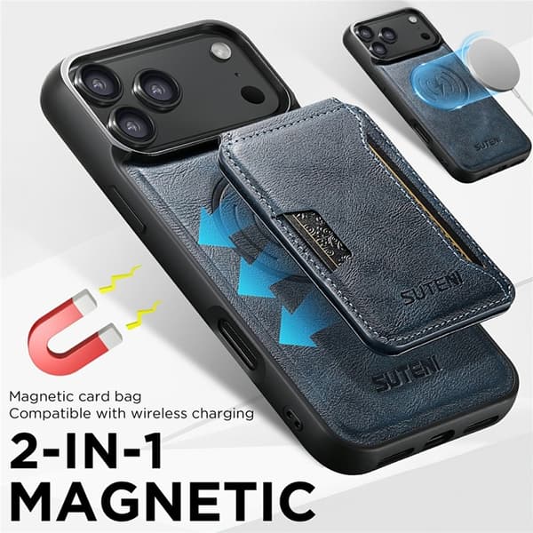 SUTENI Mobilskal till iPhone 17 Pro MagSafe Cowhide M3 - Blå Blå
