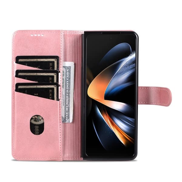 AZNS Samsung Galaxy Z Fold5 Plånboksfodral Konstläder - Roséguld