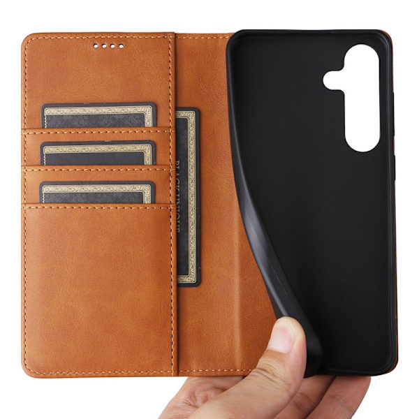 Plånboksfodral för Samsung Galaxy S26 Plus RFID Blocking Konstläder - Brun