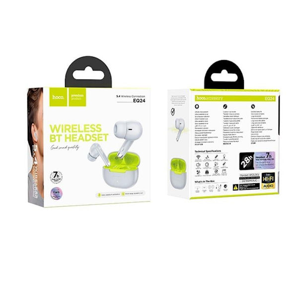 Hoco TWS In-Ear Hörlurar Trådlösa Bluetooth EQ24 - Grå Grå
