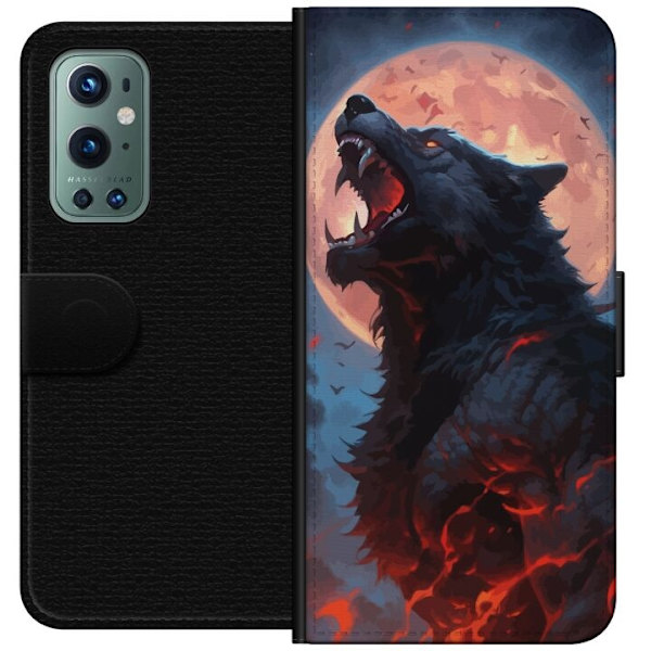 Pung etui til OnePlus 9 Pro med Hylende ulv