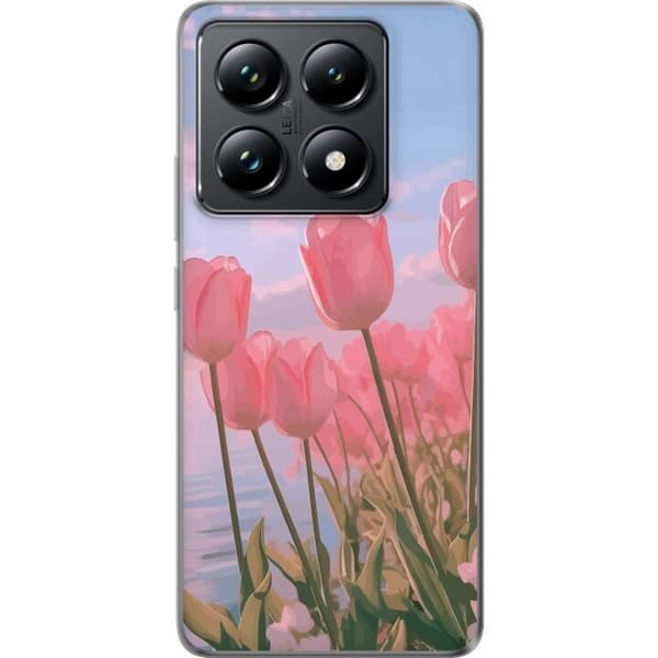 Mobilskal till Xiaomi 14T Pro med Rosa Tulpaner