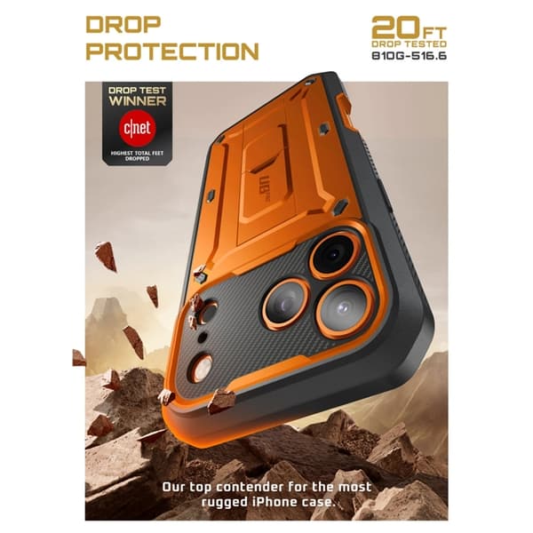Supcase Telefontaske til iPhone 17 Pro Max UB Pro - Sort Orange