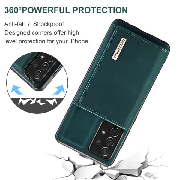 DG.MING M1 Series 2-in-1 Wallet Mobilskal Grön för Samsung Galaxy A33 5G