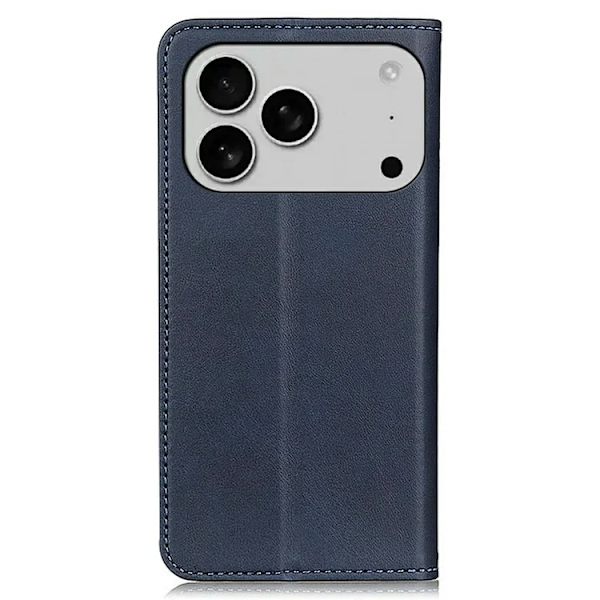 iPhone 17 Pro Plånboksfodral Äkta läder - Blå Svart