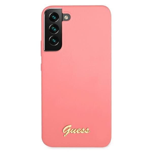 Guess Silicone Script Metal Logo Galaxy S22 Plus - Fuchsia Rosa