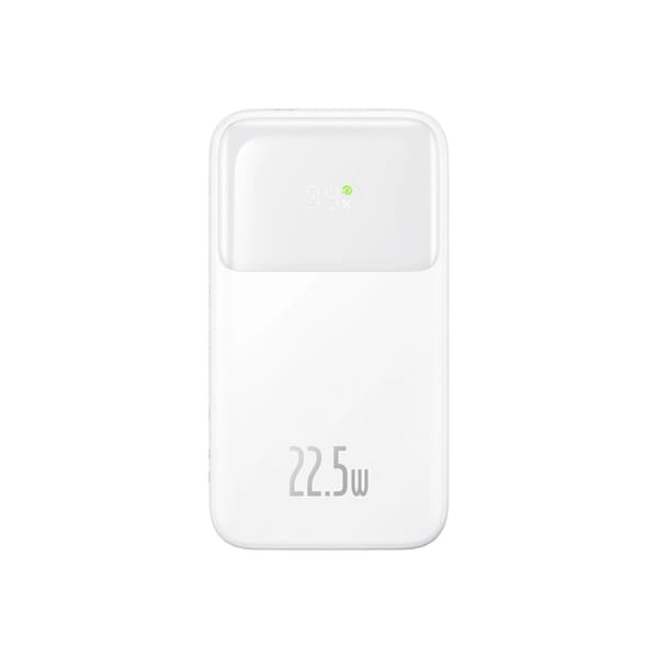 Baseus Powerbank 10000mAh 22.5W Med Kabel - Vit Vit