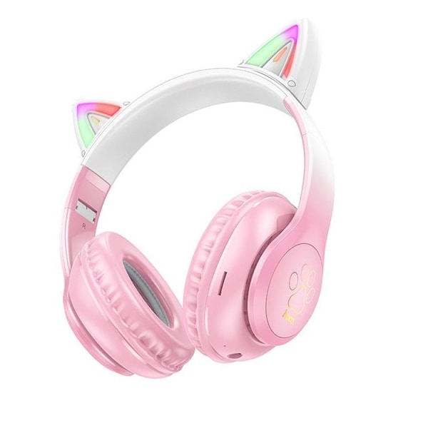 Hoco Bluetooth On-Ear Hörlurar Cat Ear - Cherry Blossom Rosa