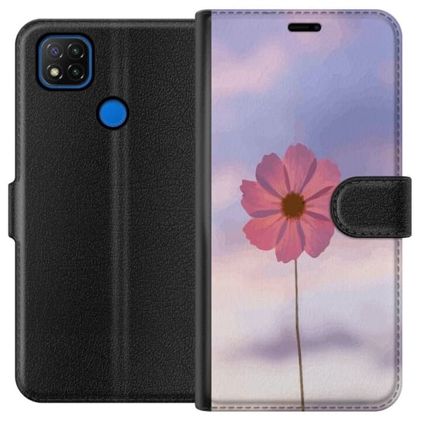 Plånboksfodral till Xiaomi Redmi 9C med Rosa blomma