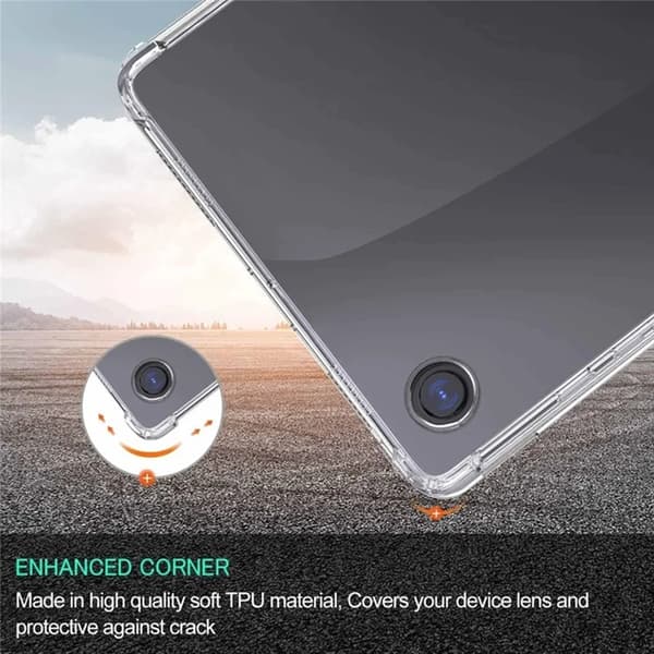 BOOM Galaxy Tab A9 Taske TPU+2.5D Arc Edge hærdet glas Transparent