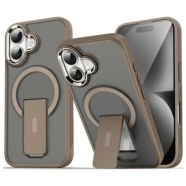 Mobilskal till iPhone 17 MagSafe PC+TPU med Kickstand - Guld Guld