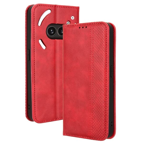 Nothing Phone (2a) Plus Plånboksfodral Retro Kickstand - Röd Röd