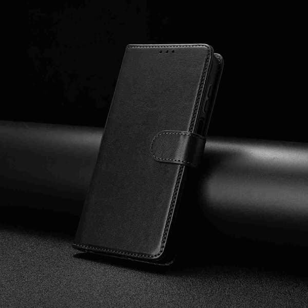 OnePlus 15 5G Plånboksfodral Folio Flip Konstläder Svart