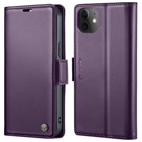 CASEME Plånboksfodral Konstläder för iPhone 12/12 Pro - Lila