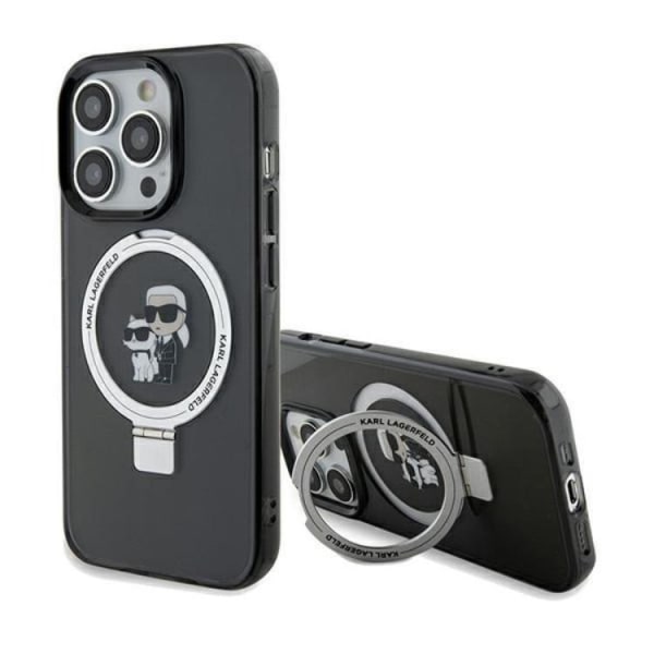 KARL LAGERFELD iPhone 11/XR mobiilikotelo MagSafe rengasjalusta - musta