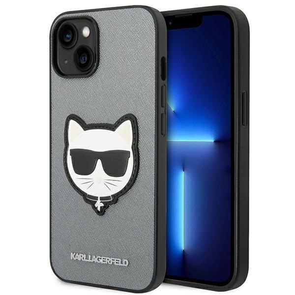Karl Lagerfeld iPhone 14 Plus Skal Saffiano Choupette Head Patch