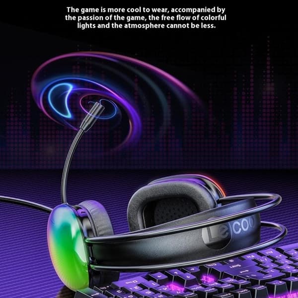 LECOO Over-Ear Gaming Trådbundna Hörlurar LED-ljus USB 7.1 HT409 - Vit Vit
