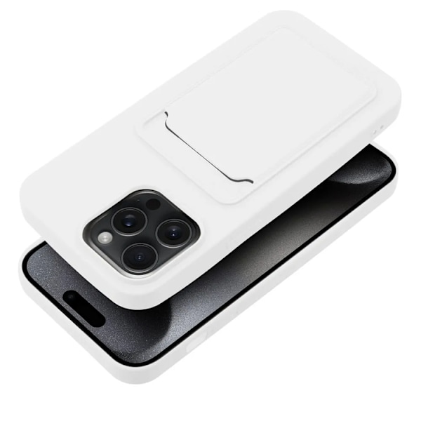 Mobilskal till iPhone 15 Pro Max Korthållare - Vit Vit