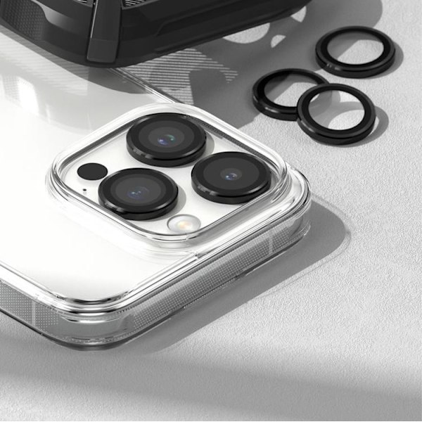 Ringke iPhone 15 Pro Max Kameralinsskydd i Härdat Glas - Svart