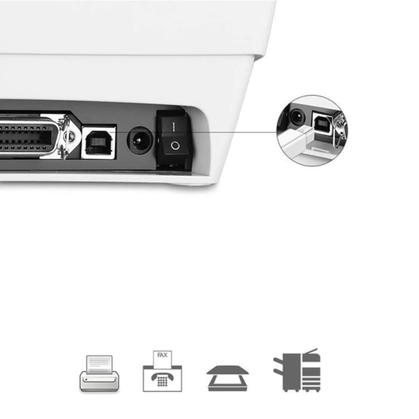 Ugrønt USB-C til USB-B printerkabel 1m - Hvid