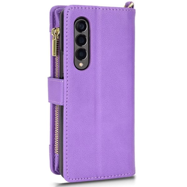 Galaxy Z Fold 4 -lompakkokotelo, vetoketjullinen magneetti - violetti