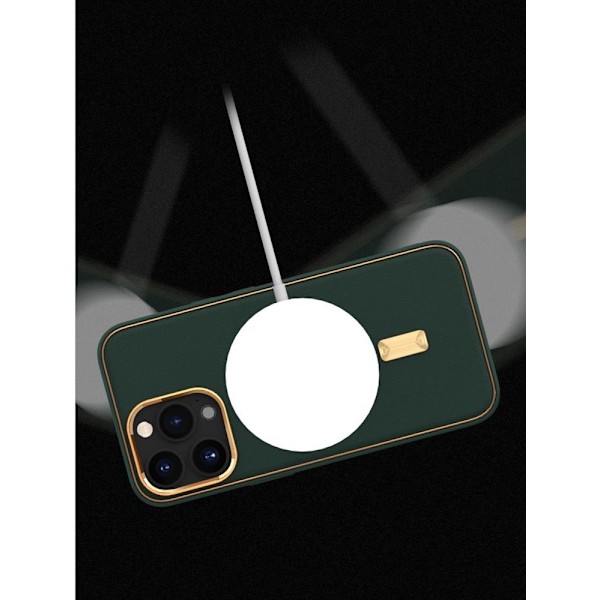 BOOM iPhone 14 Pro Max Magsafe Läderskal Max - Grön Grön