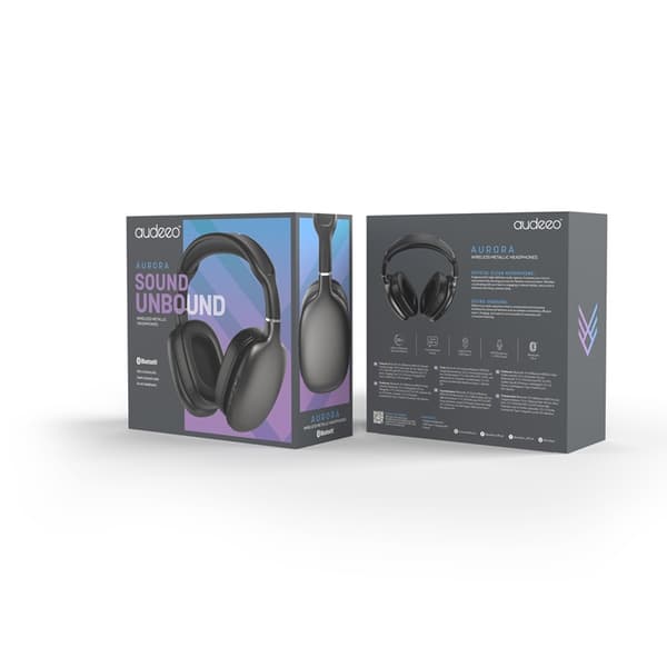 Audeeo Aurora Wireless Metallic Headphones - Svart