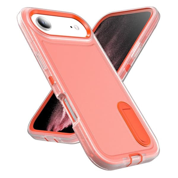 Mobilskal till iPhone Air Kickstand Silikon - Transparent/Orange Transparent
