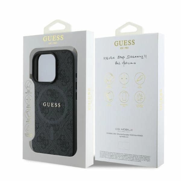 Guess Mobilskal till iPhone 16 Pro Max Magsafe 4G Ring Classic Logo Black
