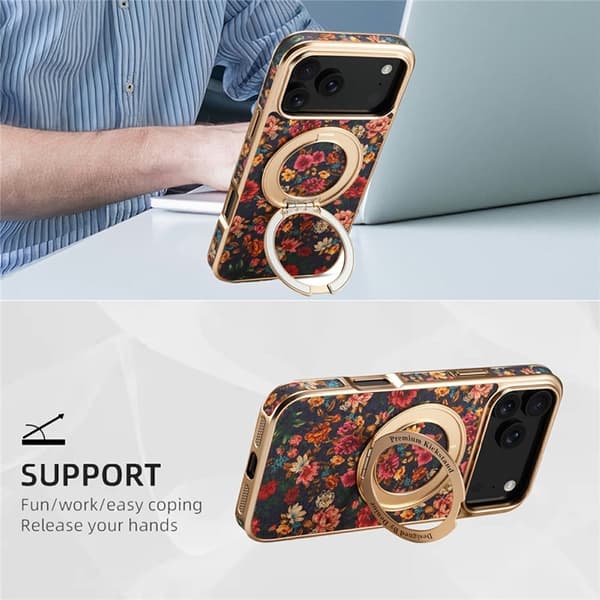 Mobilskal till iPhone 17 Pro MagSafe Electroplated Floral A22 - Lila Lila