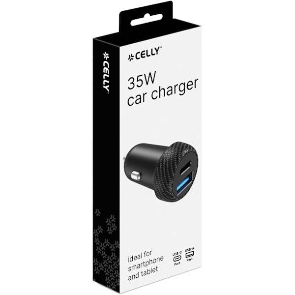 Celly Billaddare 1xUSB-C PD 1xUSB-A 35W Svart