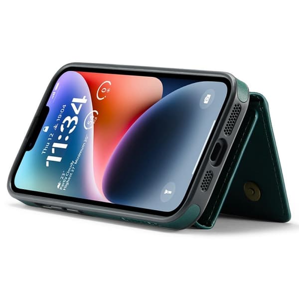 DG.MING M6 Series Mobilskal till iPhone 14 Magnetiskt Plånboksfodral Grön