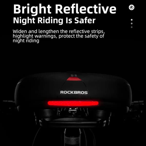 Rockbros Cykelsadel - svart och röd Svart