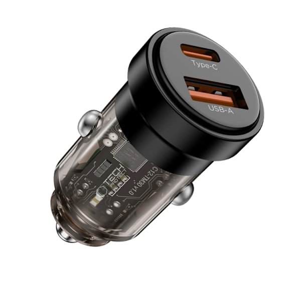 Tech Protect Biloplader USB-A Til USB-C 45W - Sort Svart