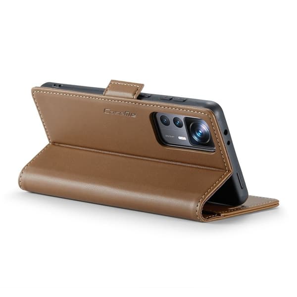 CASEME Plånboksfodral Konstläder för Xiaomi 12T 5G - Brun