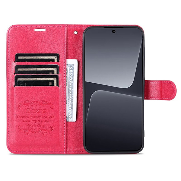AZNS Xiaomi 14 Pro Plånboksfodral Konstläder - Anti-scratch - Röd