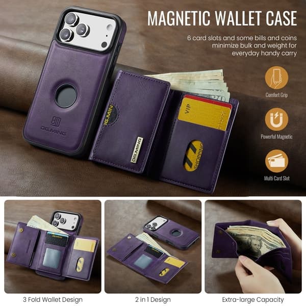DG.MING M6 Series Mobilskal till iPhone 17 Pro Max Magnetiskt Lila