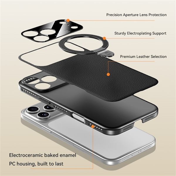 Mobilskal till iPhone 17 Pro MagSafe Kickstand Electroplated Cooling - Vit Vit
