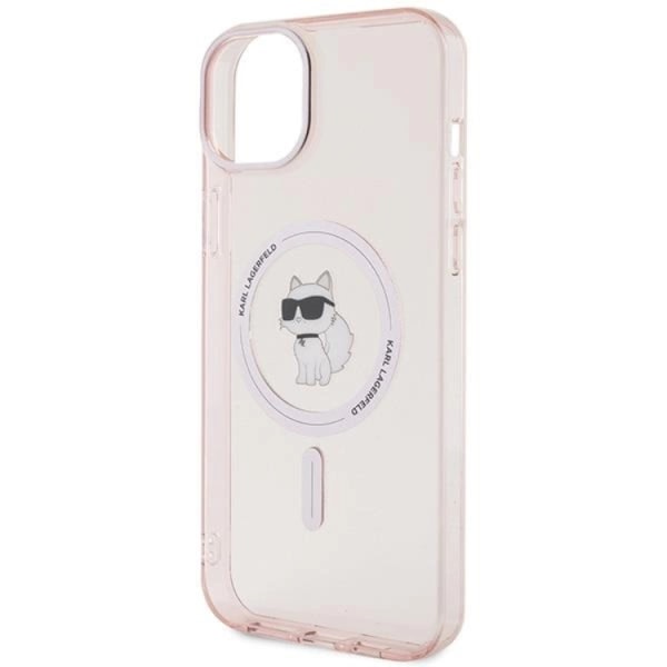 KARL LAGERFELD iPhone 15 Plus Mobilskal Magsafe IML Choupette - Rosa