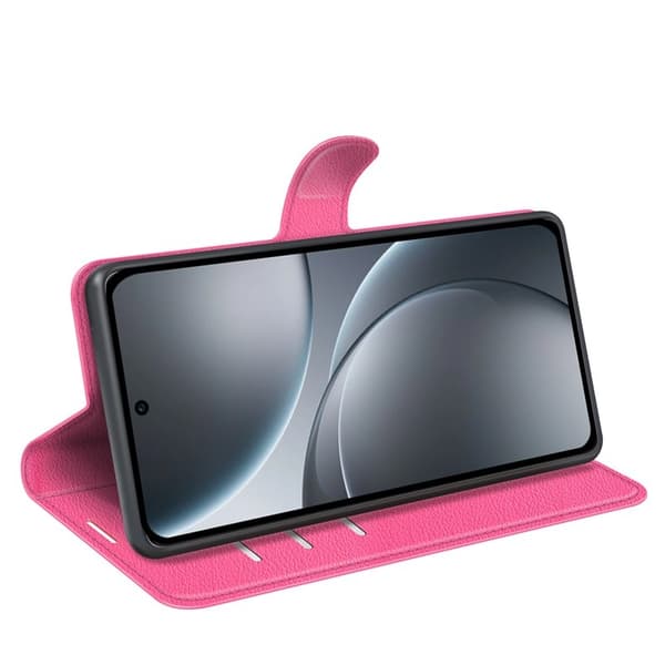 Litchi Oppo Find X9 Pro 5G Plånboksfodral Konstläder - Rosaröd