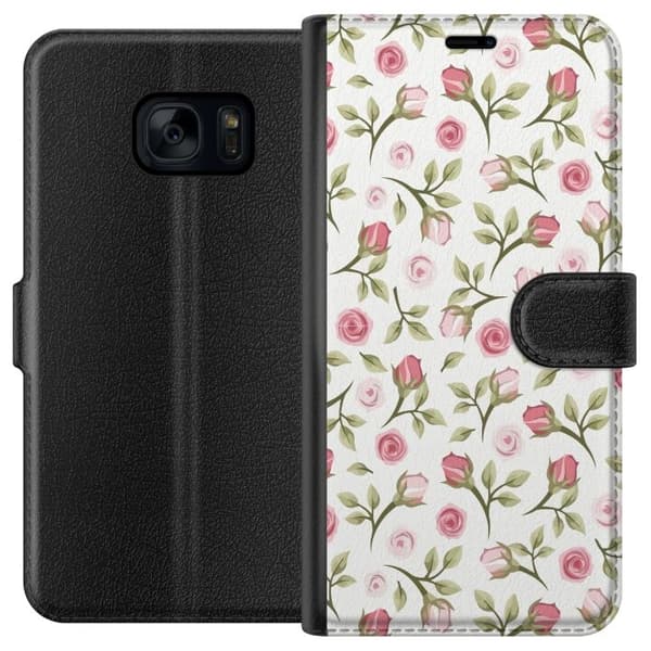 Plånboksfodral till Samsung Galaxy S7 med Blommigt