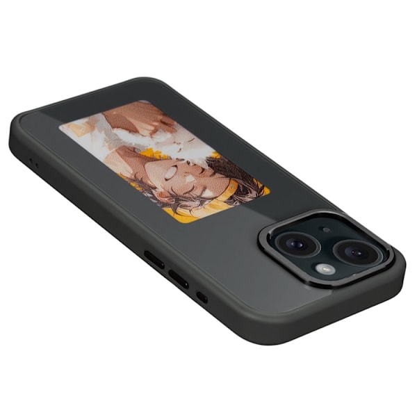 Mobilskal till iPhone 15 E Ink 4-Color Display Customized Svart