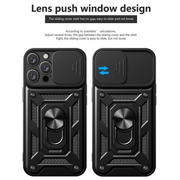 iPhone 14 Pro Skal Kameraskydd Kickstand - Svart Svart