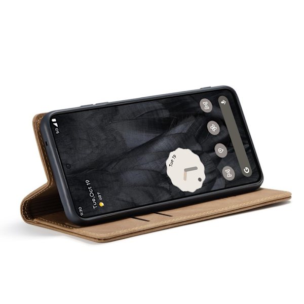 CASEME 013 Series Google Pixel 8 Pro Plånboksfodral Konstläder Brun