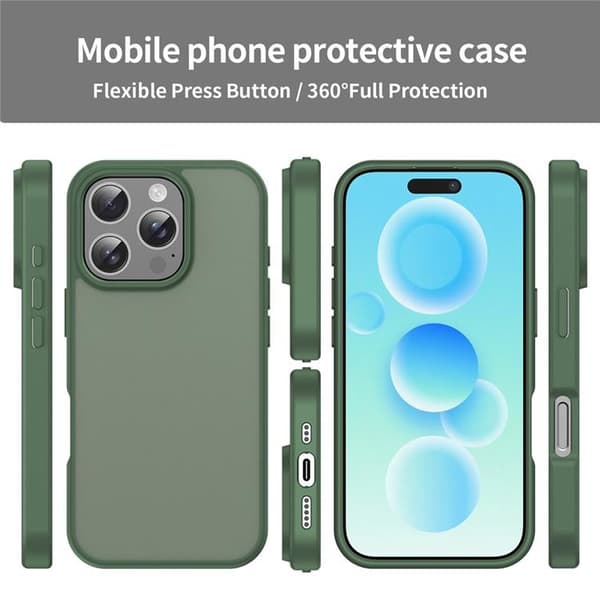 Mobilskal till iPhone 16 Pro Max Skin Touch Matte - Olivgrön Grön