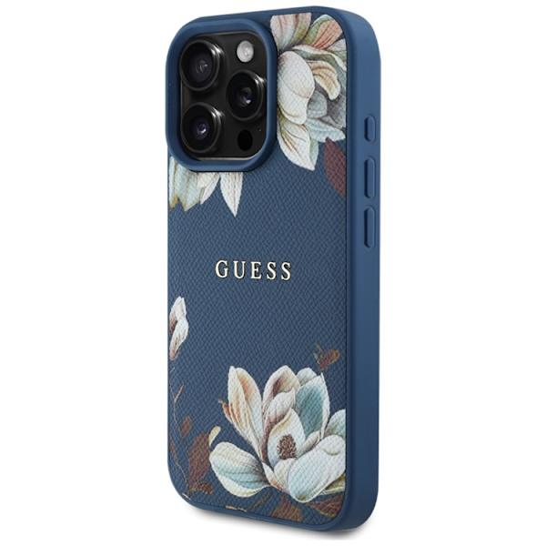 Guess Mobilskal till iPhone 16 Pro Magsafe Flower Pattern - Blå Blå
